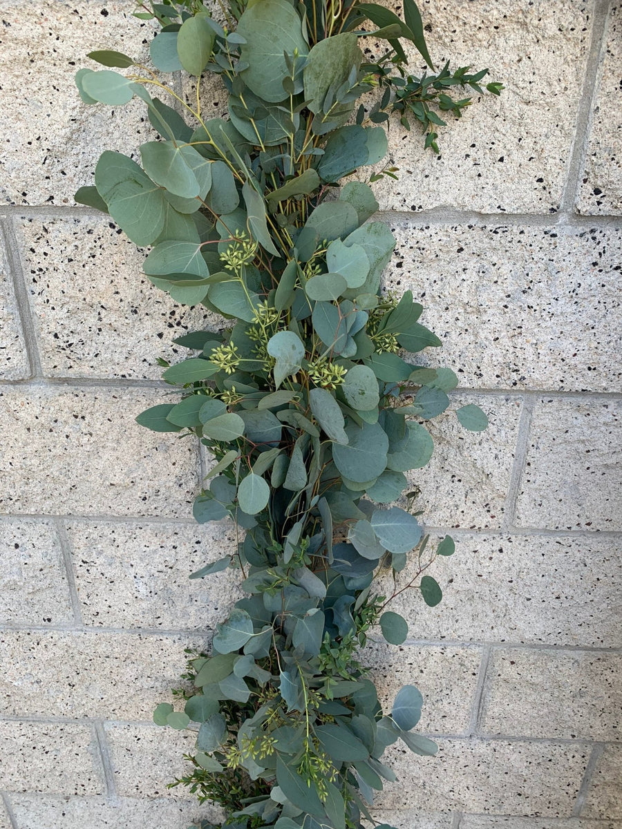Fresh Eucalyptus Garland // Natural Silver Dollar & Seeded Eucalyptus