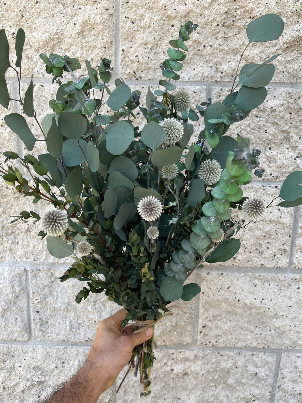 Boho Eucalyptus and Thistle Dried Flower Bouquet // Bridal Bouquet //B –